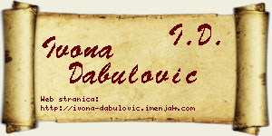 Ivona Dabulović vizit kartica